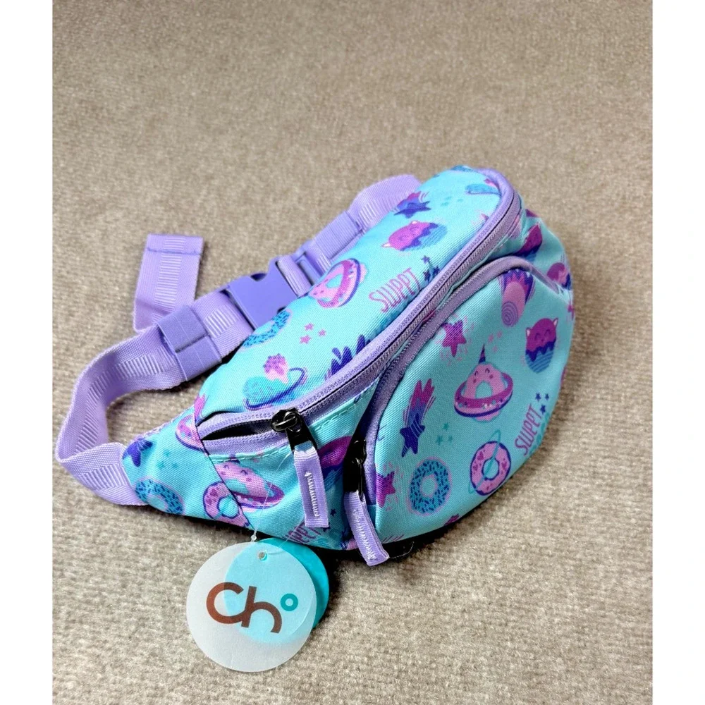 NWT - Choco Mocha Sweet Space Purple and Teal Child's Fanny Pack